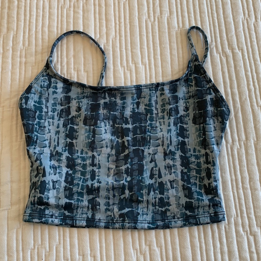 Onzie blue cropped tank/bra